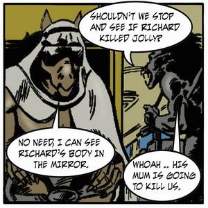 There is supposed to be a funny joke panel here, oh well.